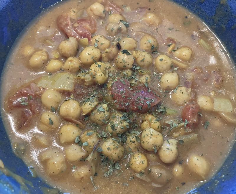 Garbanzo bean curry has a creamy texture, filled with warm (not too hot) spices and a lovely balance of flavors. SUBMITTED PHOTO