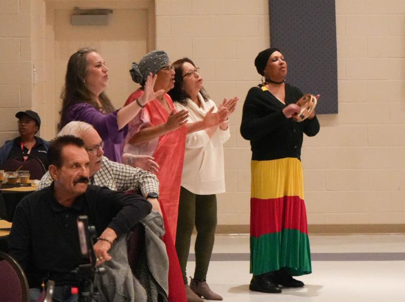 Guests sing and dance along to a performance by Positively Toni Marie at a Black History Month event Feb. 28 at the CHEER Community Center in Georgetown. ELLEN MCINTYRE PHOTOS