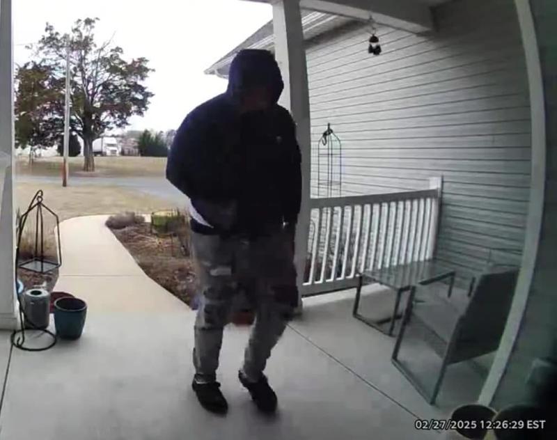 Milton Police Department released a series of photos from a doorbell camera in seeking to identify a man who pulled up to a Milton residence and stole a package containing a MacBook computer from the doorstep. MILTON POLICE DEPARTMENT PHOTOS
