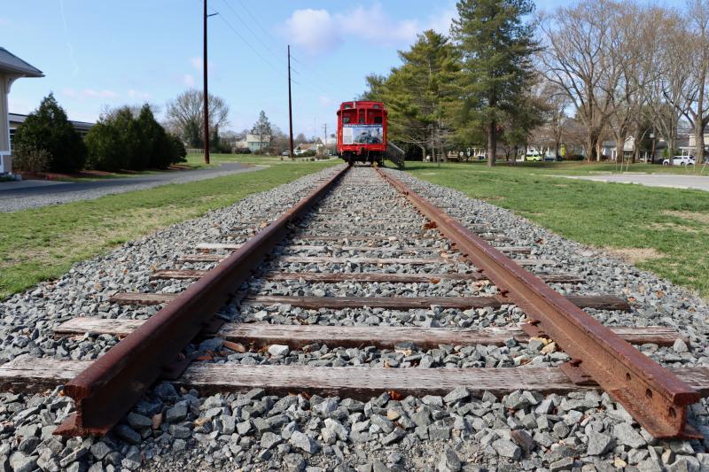The caboose was closer to the east end of the tracks until the “Big Shove.” BILL SHULL PHOTO