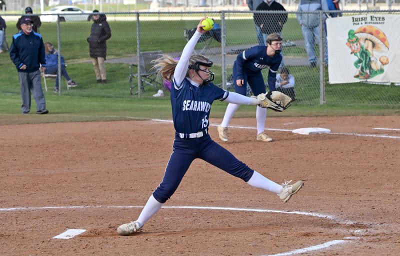 Seahawks senior Carson Gesuero went the distance in the circle for the Seahawks.