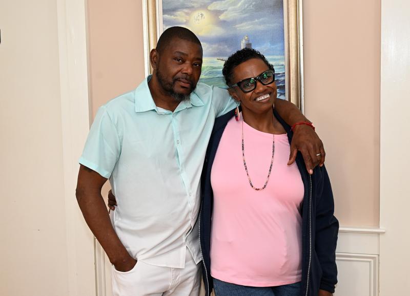 Kemp and Threasa Brittingham smile for the camera. Threasa is a CCF board member.