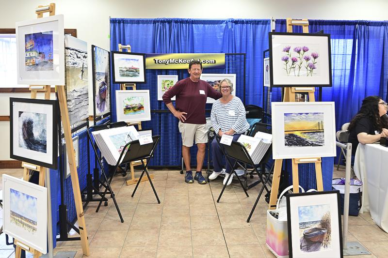 Tony and Cheryl McKee of McKee Art. Tony creates coastal watercolors.
