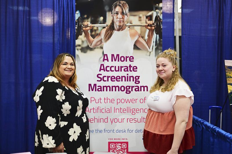 Brittany Hurd, left, and Parker Boots are with Delaware Imaging Network Mammogram Now.