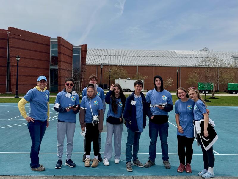 Junior Solar Sprint competitors from Frederick D. Thomas Middle School shown are Sam Schubert in back and in front (l-r) Jennifer Bradshaw, Billy Petrone, Kalieah Boyer, Jaelynn Martin, Parker Matthews, Zaydin Hutchinson, Samantha Matthews and Natalie Malago. SUBMITTED PHOTOS