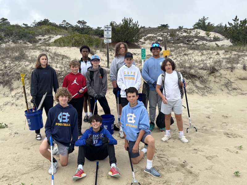 Taking part in the Cape Henlopen State Park cleanup are in back (l-r) Jace Reddix, Jayden Rasberry and Kaden Riley-Spillane; middle row
MacKenzie Kupa, Andrew Bordner, Jonathan Golden, Gavin Brooks and Aarik Adams. In front are Vance Krick, Daxton Napolitano and Jameson MacPhee. SUBMITTED PHOTOS