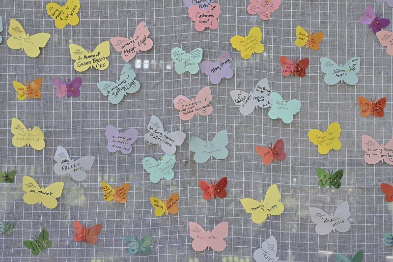 Participants posted their wishes on a cloth hung from the rafters of the pavilion.