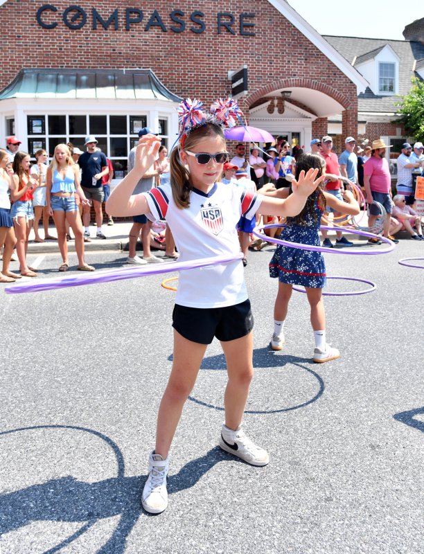Adeline Pratt, 9, makes it to the finals of the Hula Hoop competition.