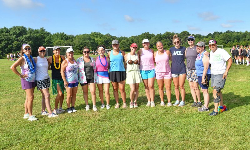 Continuing with the Hawaiian luau theme are staff members (l-r) Melissa Moritsch, Carly Reid, Becky Newcomer, Christy Wallace, Morgan Handwerger, Juliana Kaufman, Peyton Hale, Sara Melisi, Stephanie Kroeger, Kylie Greek, Jenna Angstadt, Lori Miller, Christine Selover and Frannie Slabonik.