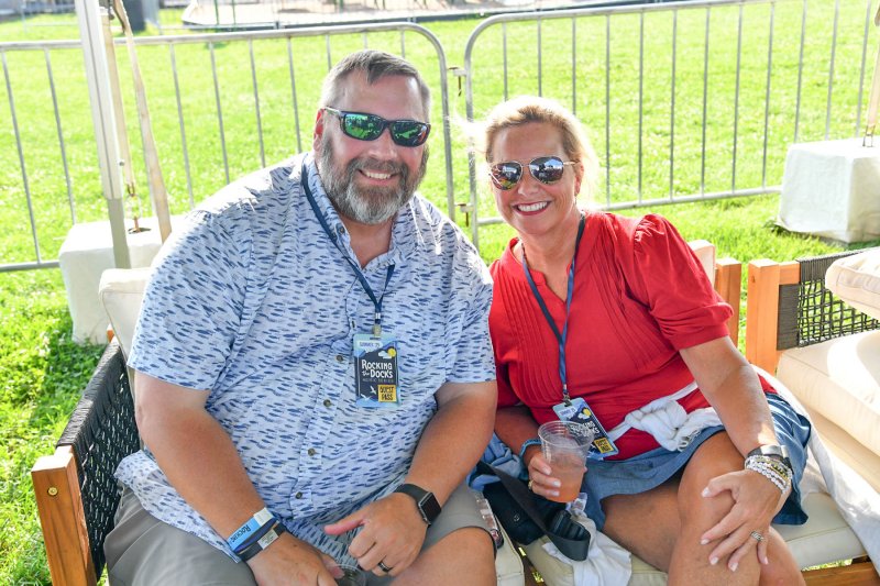 Enjoying the VIP tent are Mark and Loretta Ostroski.