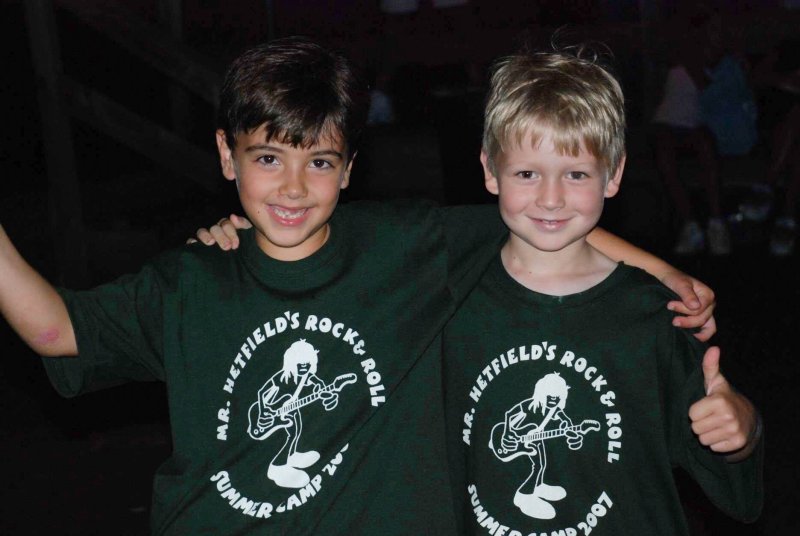 Justin Fisher, left, and Taylor Knox, who are now members of Decade80, did Mr. Hetfield’s Rock and Roll Summer Camp in 2007 and many years following.