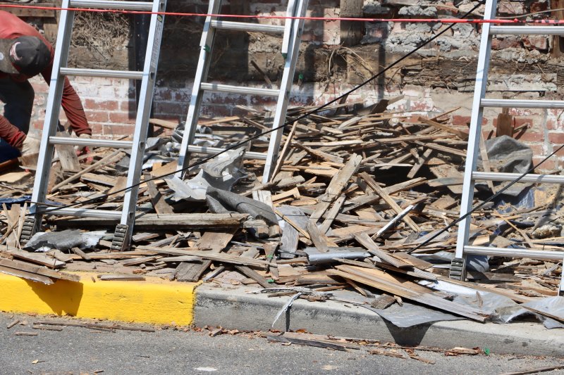 Some of the old wood that was stripped from the Cannonball House.
Some of the material dates back to the 1960s.