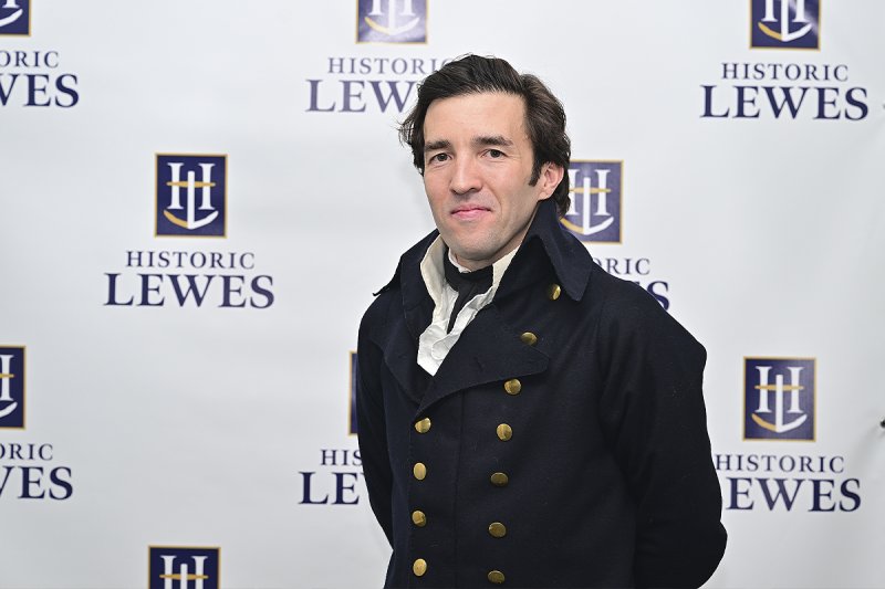 Maritime historian Andrew Lyter dresses the part as he welcomes everyone to the Historic Lewes Cannon Ball. TED PFIRRMANN PHOTO