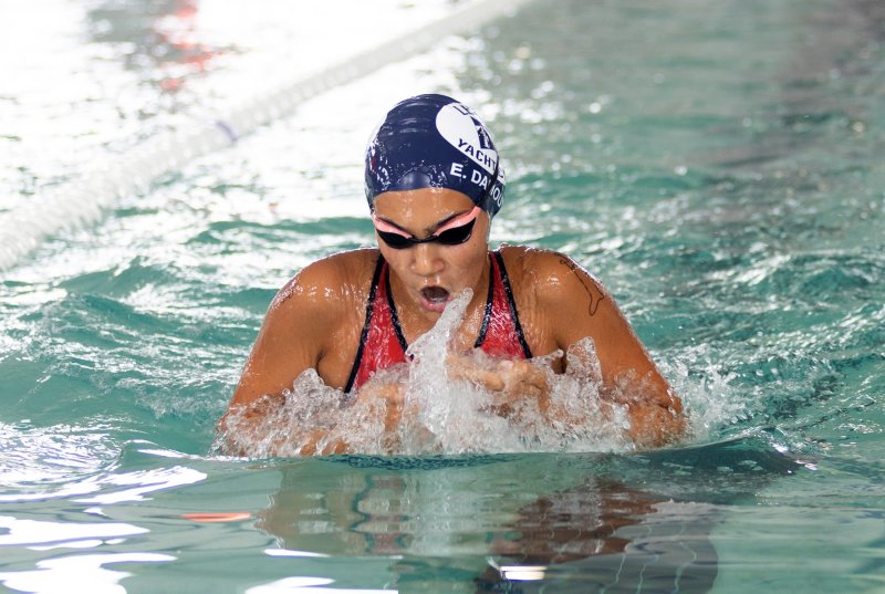 LYC’s Estelle Damouni swims the breaststroke.