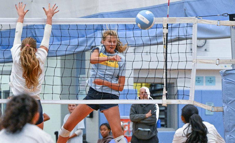Cape junior Harper Mamele pounds home a kill shot.