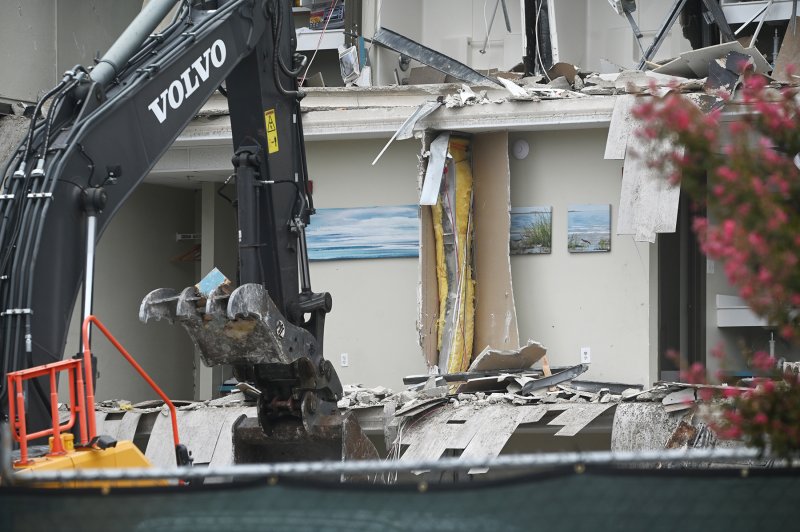 The artwork is still on the walls as they come down.