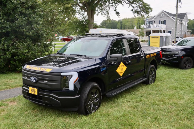 This Ford F-150 Lightning electric truck is a new vehicle for the Delaware Sate Police.