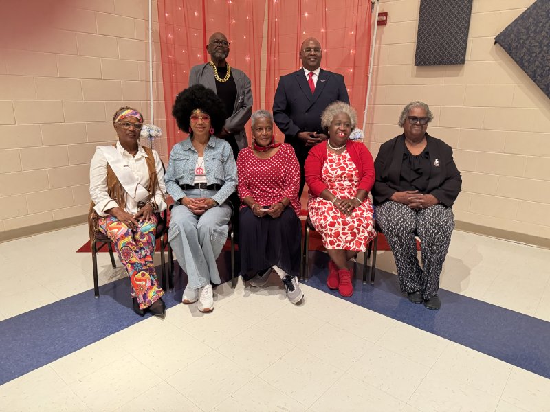 DSUAA Sussex County Chapter Event Committee members shown are in back (l-r) Howard Smack and Jerome Foster. In front are Adrian LeBlanc, Shorel Clark, Waynne Paskins, Sherrena Williams and Josephine Seals.