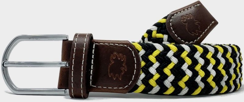 Roostas is an Oxford, Miss., company that produces custom made belts for golf pro shops and college football fans. The distinctive rooster head logo appears on the leather portions of the belts, as in this colorful example.