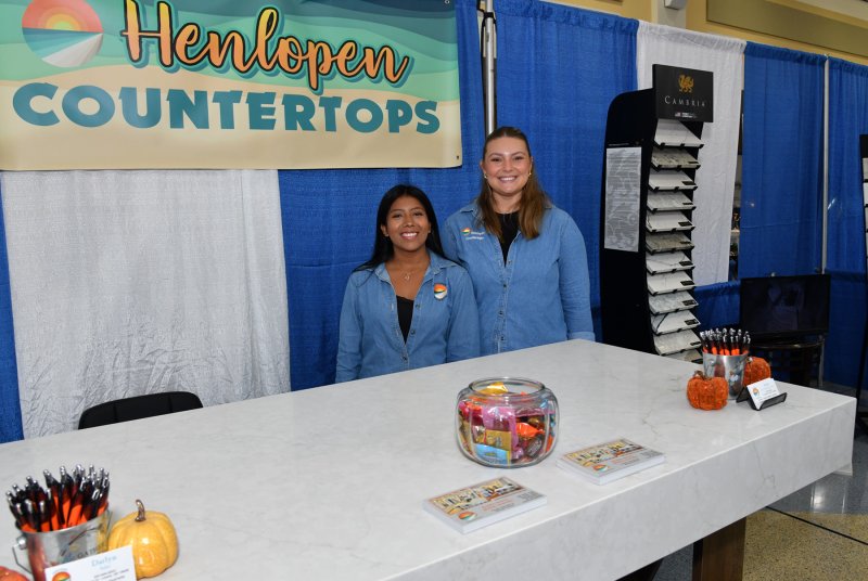 Representing Henlopen Countertops are Darlyn Gonzalez, left, and Anna Chojnowski.