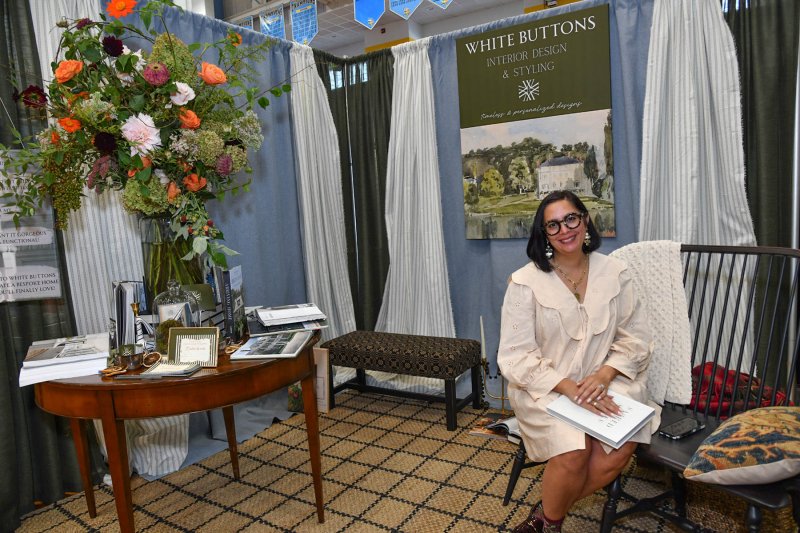 Leslie McWilliams displays her interior decorating skills.