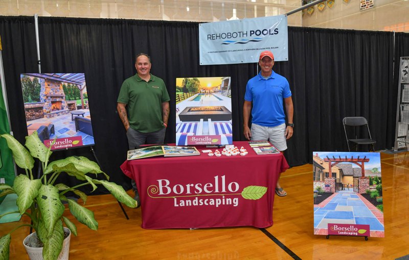 Mikew Borsello, left, and Cary Pitman represent Borsello Landscaping and Rehoboth Pools.