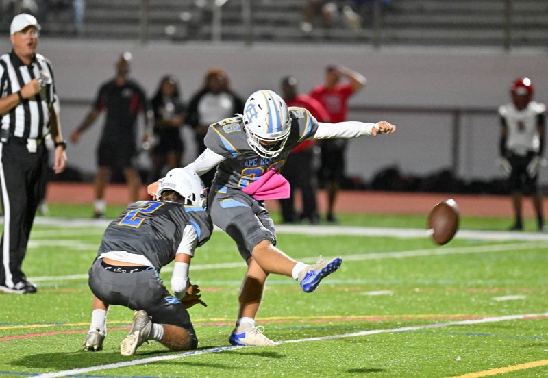 Cape junior place kicker Austin Tyndall made all five of his tries in the contest.
