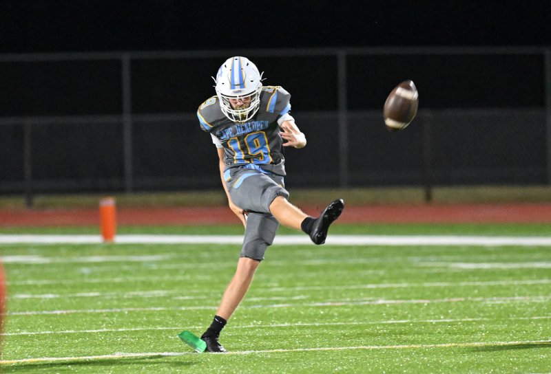 Freshman Samuel Schubert keeps the Colonials starting deep with his booming kickoffs.