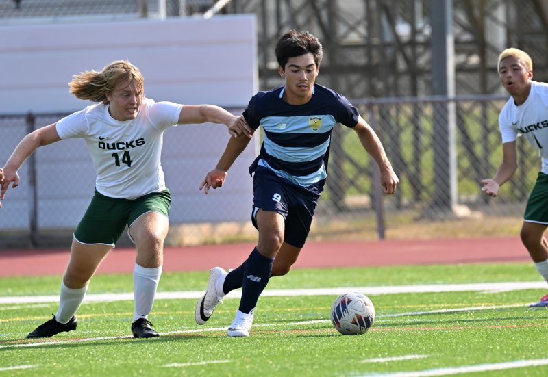 Cape senior Will Burke goes to the scoring box.