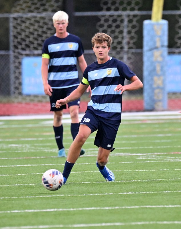 Cape senior Lee Levis controls the ball in the midfield.