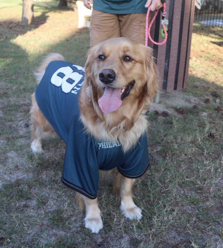 Morgan supporting her favorite football team.