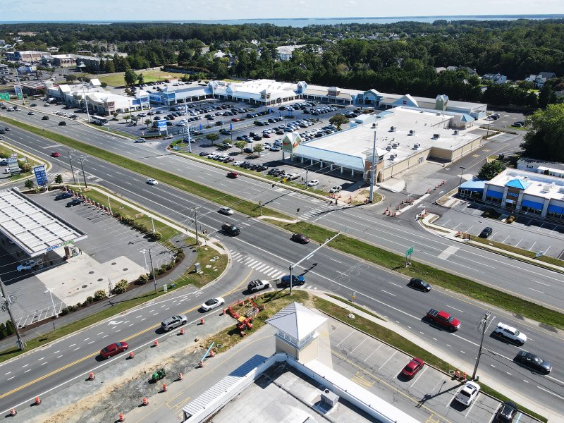 After years of discussion and planning, a traffic signal will be installed at the intersection of Route 1 and Holland Glade Road (shown bottom left) near Rehoboth Beach. NICK ROTH PHOTOS