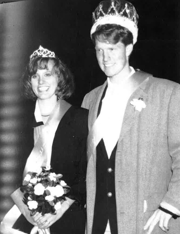 Amy Pownell and Drew Webster were crowned Homecoming queen and king in 1991.