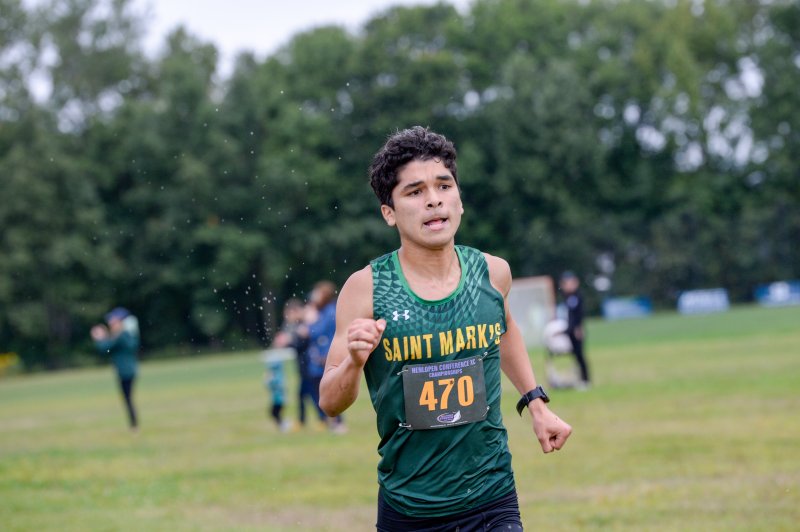 Abner Murillo of Saint Mark’s crosses the finish in 16:14.