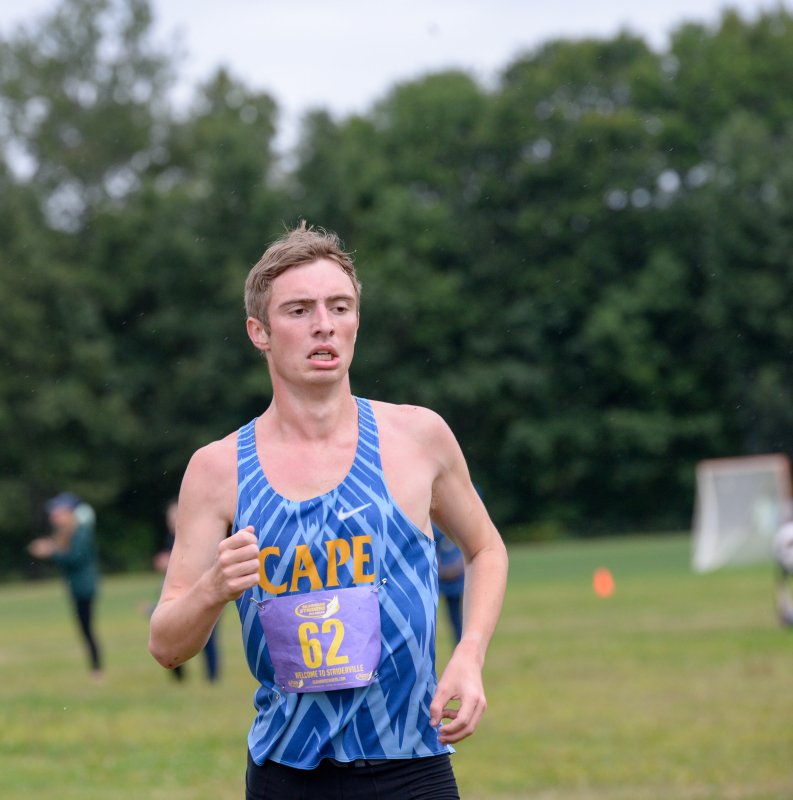 Brayden Redd of Cape crosses the line in 17:10.