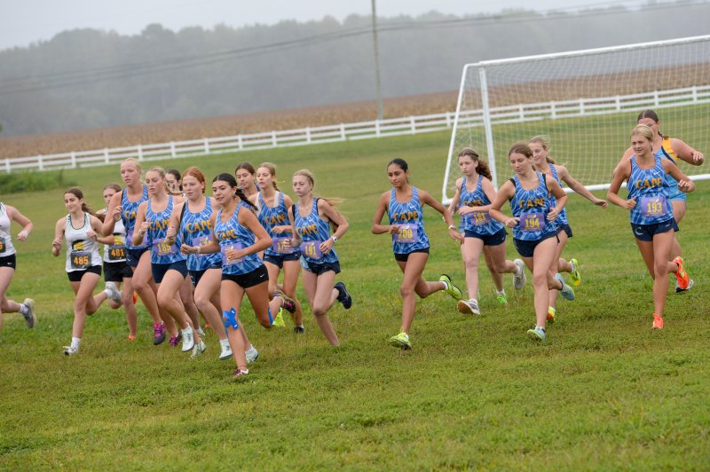 The start of the girls’ race featuring Cape, Sussex Tech and Saint Mark’s.