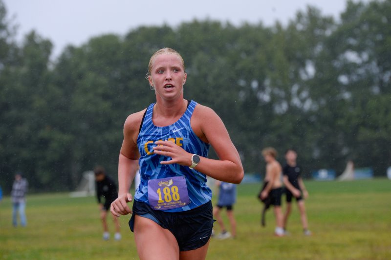 Natalie Schneider of Cape registers a time of 20:24.