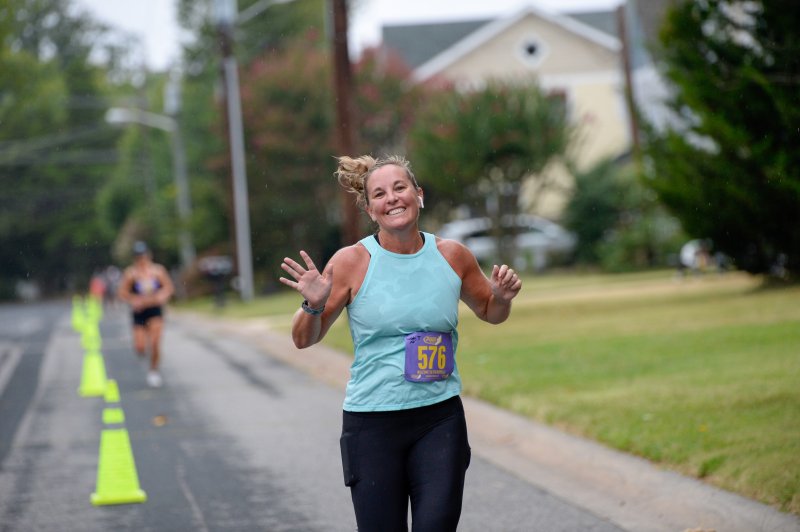 Jayme Webb logs a time of 26:07 at the Cannonball 5K.
