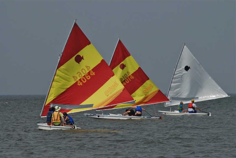 Students learn to sail during summer camp at the Lewes Yacht Club. RON MACARTHUR PHOTO