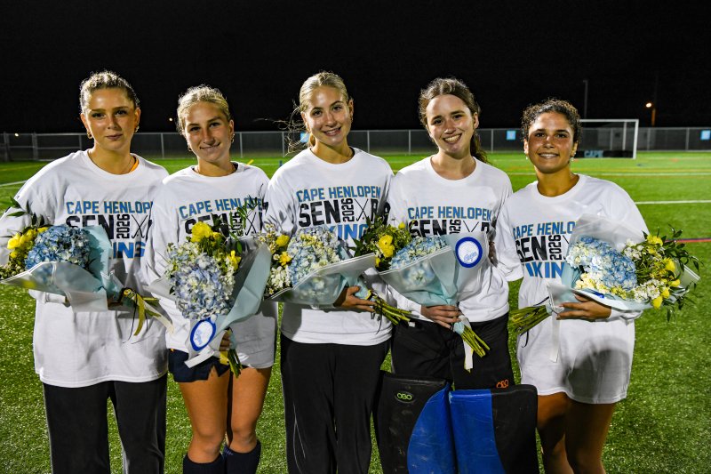 Cape hockey seniors are (l-r) Alysa McCarthy, Regan Best, Norah Block, Izzy Mekulski and Avary Miller. DAVE FREDERICK PHOTOS