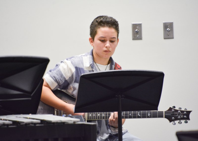Chessany Knotts is locked in on the musical performance.