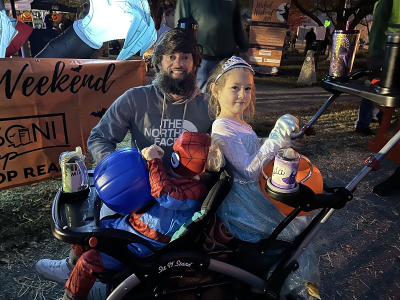 Getting ready to enter Milton Memorial Park for Wicked Weekend are (l-r) Marcus, Zach and Layla Plunkett.