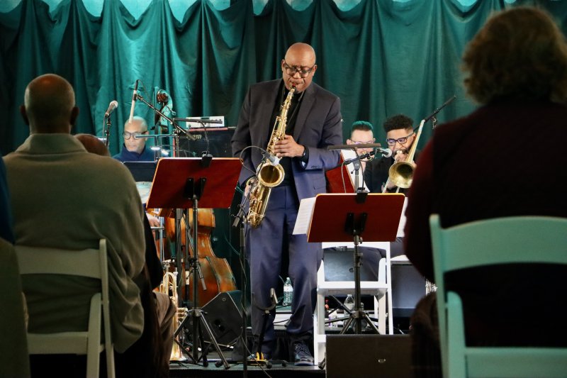 Paul Carr plays the saxophone as part of the Thad Wilson Jazz Orchestra. The big band performed at Nassau Valley Vineyards Oct. 17, as part of the 13th annual True Blue Jazz Festival. BILL SHULL PHOTOS