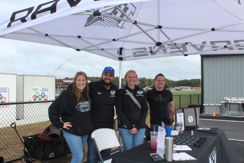 Gathered at the Sussex Technical High School Homecoming football game are Sussex Tech alumni Courtney and Josh Lynch, Samantha Haas and Jeremy Dutton, alumni association president. SUBMITTED PHOTO