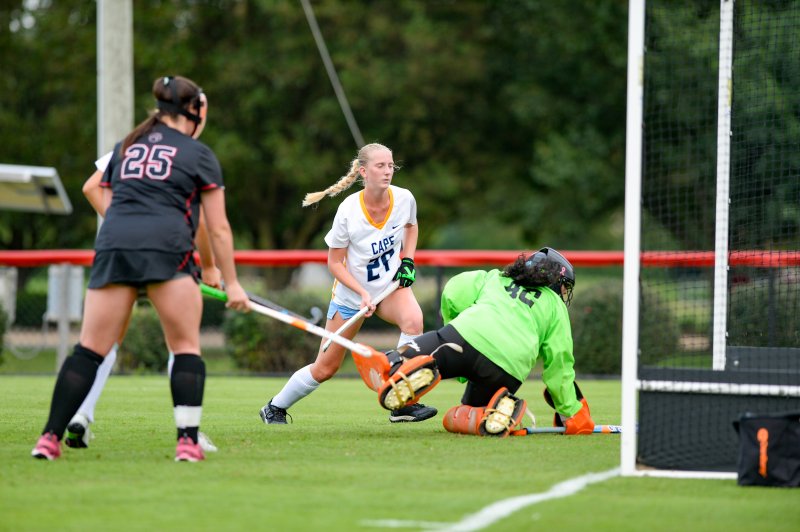 Ellen Ramsey is ready to drive home a loose ball.