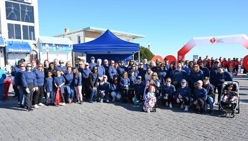 The TidalHealth group poses before the Heart Walk.