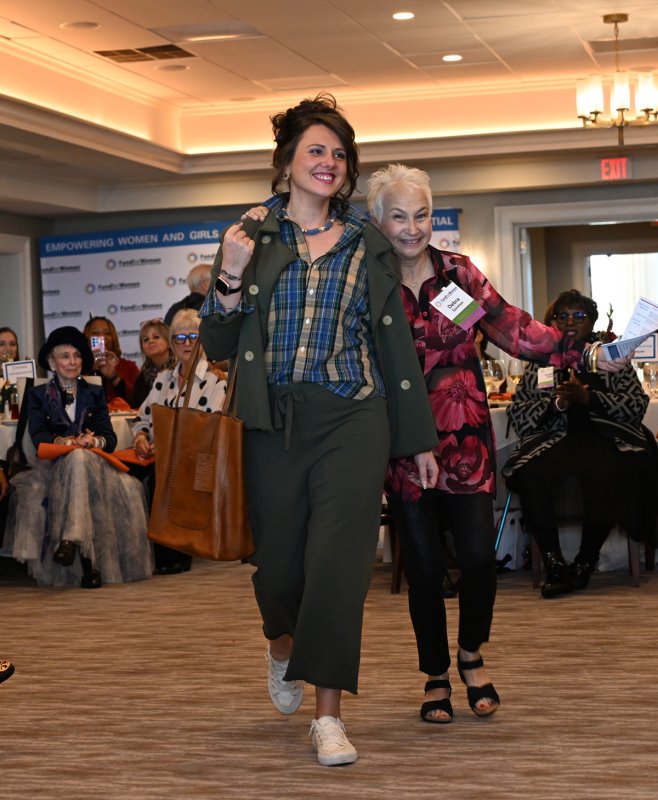 Courtney Jarusinski wears a flannel and fleece mix from Coral Cove.