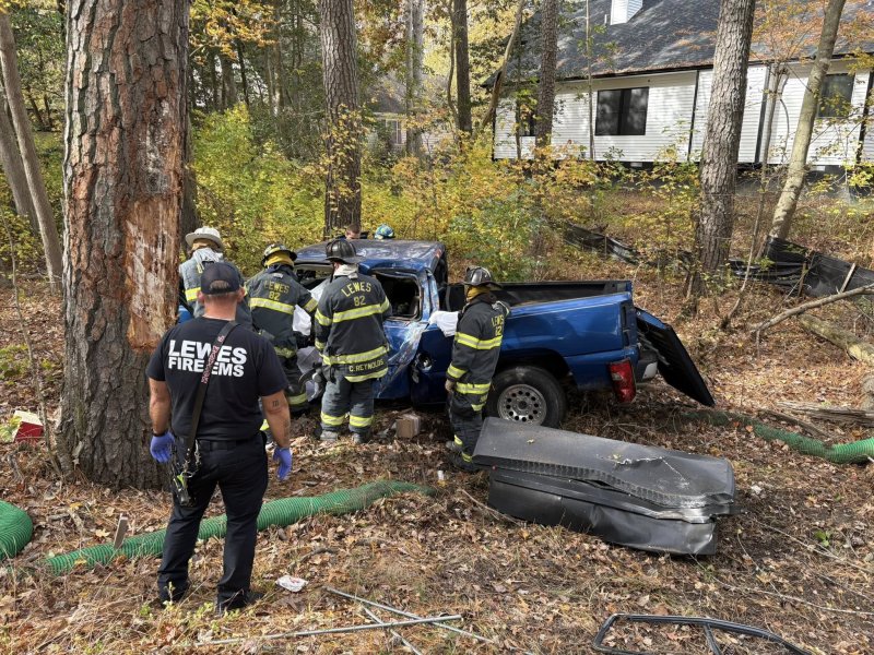 The crash happened about 12:28 p.m., and one person was taken to an area hospital, officials said.