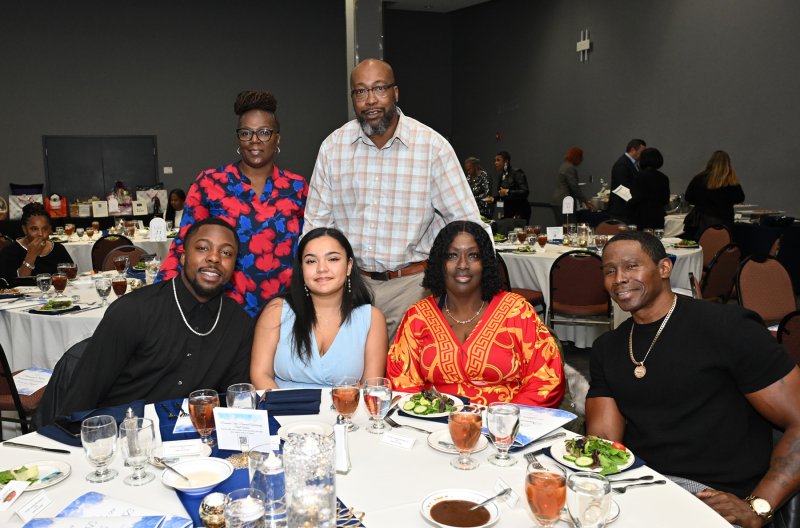 Having a great time at the event are (l-r) Tyreik Hicks, Tammy Edwards, Nash Valentin, Will Edwards, Christa Edwards and Gerald Mitchell.