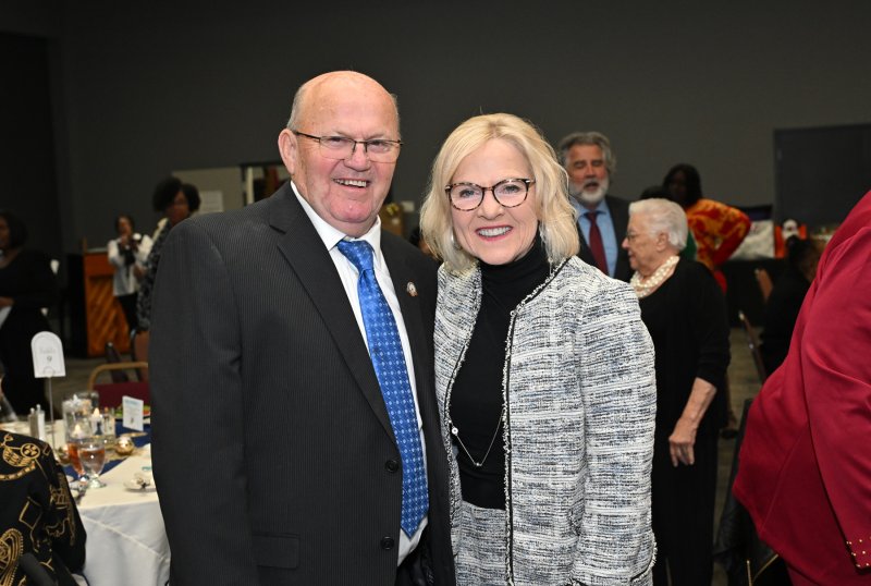 Georgetown Mayor Bill West has a conversation with former Lt. Gov. Bethany Hall-Long.